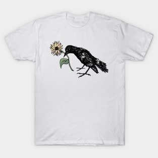 Crow with Flower T-Shirt